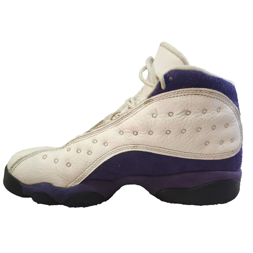 Nike Air Jordan 13 Retro Lakers GS Boys 6Y White Purple Leather Basketball Shoes